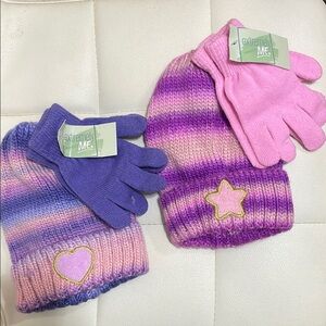 ⭐️⭐️⭐️3 for12$⭐️⭐️⭐️Kids' Knit Hat and Gloves Set-Available in Pink or Purple
